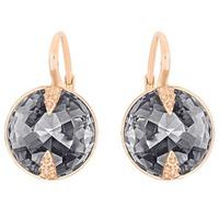 Swarovski Globe Rose Gold Plated Black Crystal Earrings 5276285