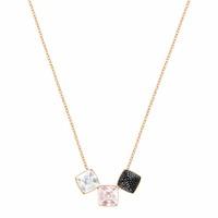 Swarovski Glance Rose Gold Plated Three Crystal Necklace 5253016