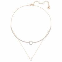 Swarovski Gallery Rose Gold Plated Square Layered Necklace 5265447