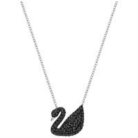 swarovski iconic swan black crystal necklace 5347329