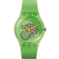 swatch mens pomme tech green strap watch suog110