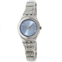 Swatch Ladies Steel Stone Blue Dial Watch YSS222G