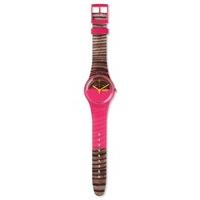 Swatch Unisex Pink Wood Watch SUOP703