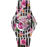 Swatch Ladies Rose Explosion Strap Watch SUOW110