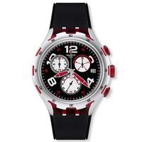 Swatch Men\'s Red Wheel Chronograph Watch YYS4004