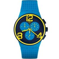 swatch mens on your mark chronograph strap watch suss100