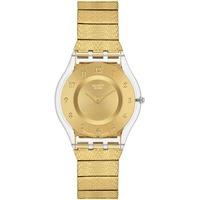 swatch generosity gold strap watch sfk355m