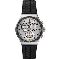 swatch mens jump high black chronograph strap watch yvs420