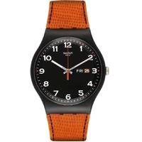 Swatch Faux Black Strap Watch SUOB709