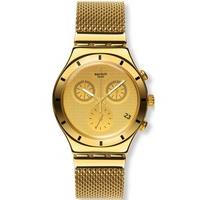 Swatch Unisex Gold Cover S Chronograph Bracelet Watch YCG410GB