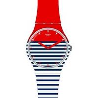 Swatch Mens Maglietta Multicoloured Striped Strap Watch SUOW140