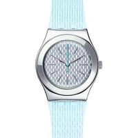 swatch ladies mint halo blue strap watch yls193