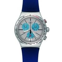 swatch mens blau me on blue chronograph strap watch yvs435