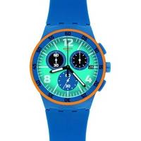 Swatch Mens Capanno Blue Chronograph Strap Watch SUSN413