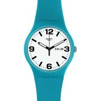 swatch mens costazzurra blue strap watch suos704