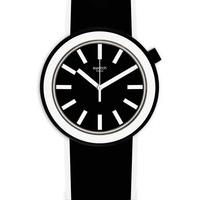 swatch poplooking black strap watch pnb100