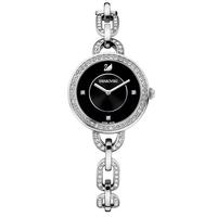 Swarovski Aila Round Black Dial Steel Chain Watch 1094377