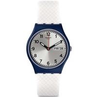 swatch mens white delight strap watch gn720