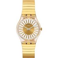 Swatch Mens Rayon De Soleil Gold Plated Bracelet Watch GE248/B