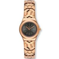 Swatch Ladies Alacarla Rose Gold Plated Bracelet Watch YSG145A