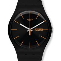 swatch unisex dark rebel watch suob704