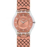 Swatch Pink Cushion Rose Gold Plated Bracelet Watch SFE110GB