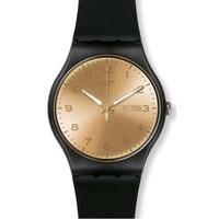 Swatch Unisex Golden Friend Black Strap Watch SUOB716