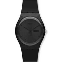 swatch mens black rebel watch suob702