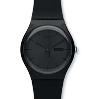 swatch mens black rebel watch suob702