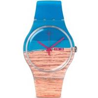 swatch unisex blue pine strap watch suok706