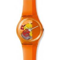 swatch unisex bloody orange strap watch go116