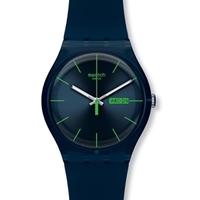 swatch mens blue rebel watch suon700