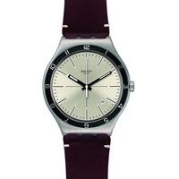 Swatch Mens Four Stitches Brown Strap Watch YWS423