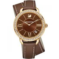 swarovski ladies aila day gold plated strap watch 5160730