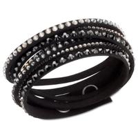 swarovski slake delux black crystal fabric wrap bracelet 5021032