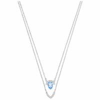 swarovski gallery light blue pear crystal layered necklace 5274841