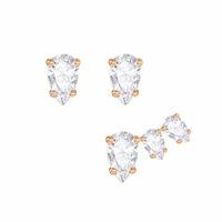 Swarovski Attract White Crystal Rose Gold Plated Earrings Set 5277358