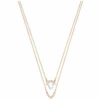 swarovski gallery rose gold plated pear crystal layered necklace 52787 ...