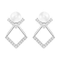 Swarovski Edify Clear Crystal White Pearl Earrings 5219762