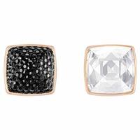 Swarovsk Glance Black and Clear Crystal Stud Earrings 5253017