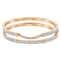 swarovski ladies rose gold plated double fiction bangle 5217646