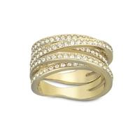 Swarovski Spiral Gold Plated Multi Cross Over Ring 5032930