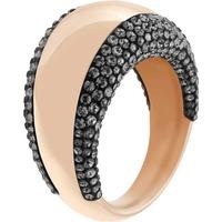 swarovski ladies rose gold plated pebble crystal ring 52 l12