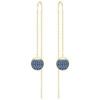Swarovski Ginger Gold Plated Blue Crystal Chain Earrings 5273013