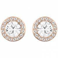 swarovski angelic gold plated round clear crystal stud earrings 511216 ...
