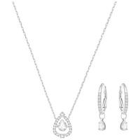 swarovski sparkling dancing crystal pear pendant and earrings set 5272 ...