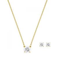 Swarovski Abstract Gold Plated Round Crystal Pendant and Earring Set 5149221