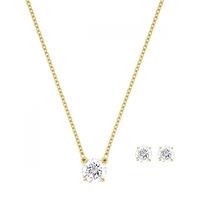 swarovski abstract gold plated round crystal pendant and earring set 5 ...