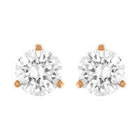 Swarovski Rose Gold Plate Solitaire Stud Earrings