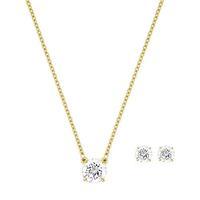 Swarovski Gold Plated Attract Round Set